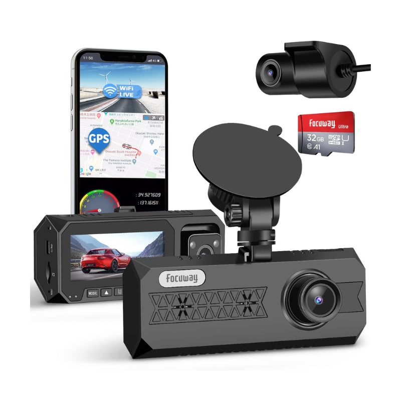 Ai Cars Play Dash Cam, WiFi , GPS, Dual STARVIS 2, HDR,8 IR Night Vision,  LTE Support, Touchscreen, Support 128GB Max