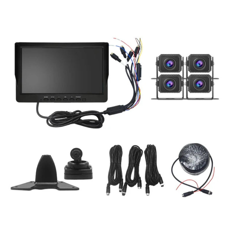 Dash Cam for Semi Trucks 4-Way HD Driving Recorder | 360° Panoramic View | Enhanced Night Vision | 24V Integrated Power